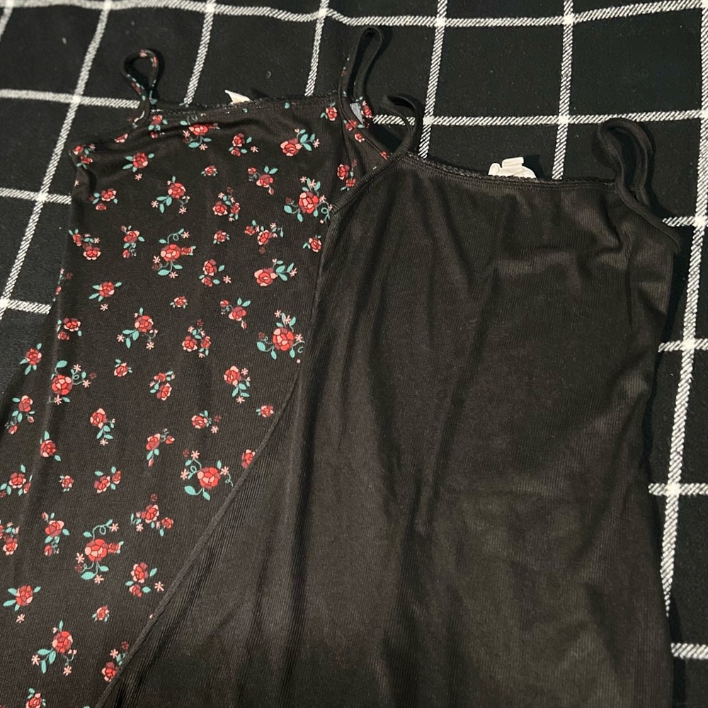 See You Monday Black and Floral Mini Dress